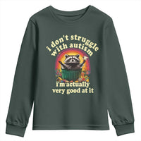 Funny Autistic Raccoon Meme Youth Sweatshirt I Don't Struggle With Autism