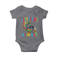 Autistic Dino Rex Driving Monster Truck Baby Onesie Autism Is My Superpower