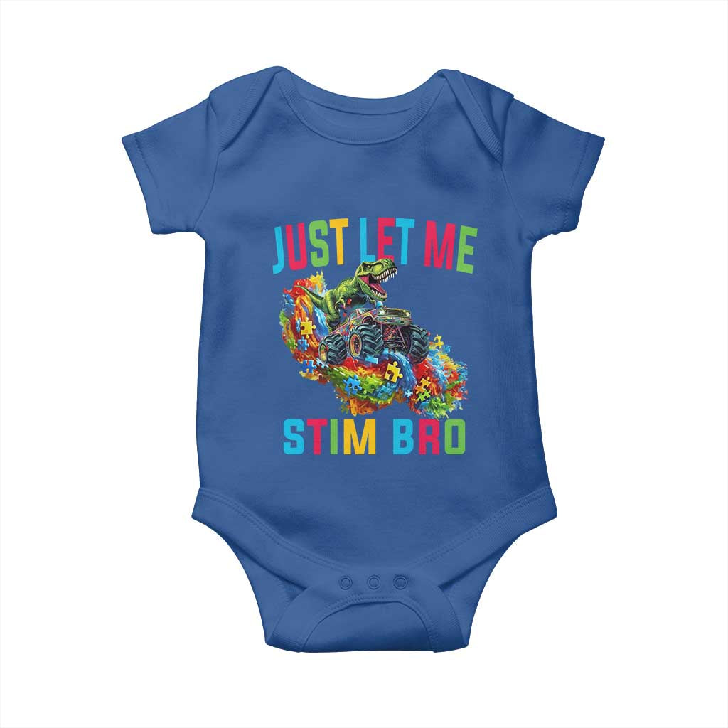 Autistic Dino Rex Driving Monster Truck Baby Onesie Autism Is My Superpower