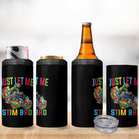 Autistic Dino Rex Driving Monster Truck 4 in 1 Can Cooler Tumbler Autism Is My Superpower