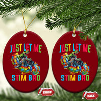 Autistic Dino Rex Driving Monster Truck Ceramic Ornament Autism Is My Superpower - Wonder Print Shop