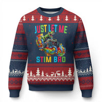 Autistic Dino Rex Driving Monster Truck Ugly Christmas Sweater Autism Is My Superpower - Wonder Print Shop