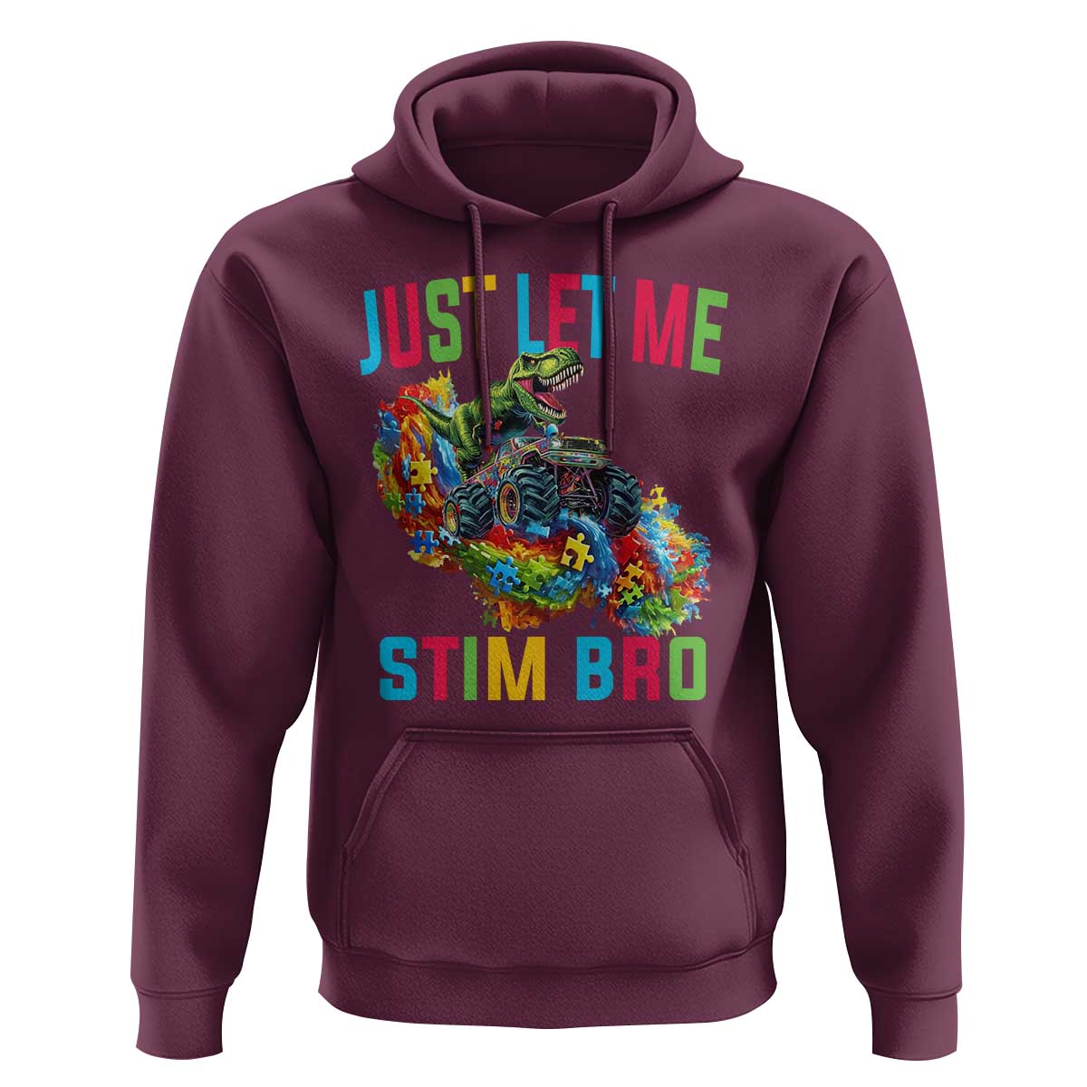 Autistic Dino Rex Driving Monster Truck Hoodie Autism Is My Superpower