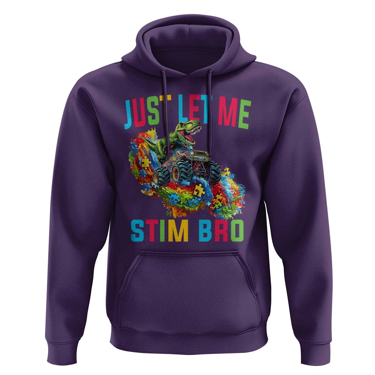 Autistic Dino Rex Driving Monster Truck Hoodie Autism Is My Superpower