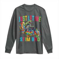 Autistic Dino Rex Driving Monster Truck Long Sleeve Shirt Autism Is My Superpower