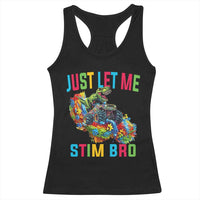 Autistic Dino Rex Driving Monster Truck Racerback Tank Top Autism Is My Superpower