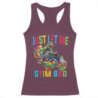 Autistic Dino Rex Driving Monster Truck Racerback Tank Top Autism Is My Superpower