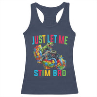 Autistic Dino Rex Driving Monster Truck Racerback Tank Top Autism Is My Superpower