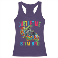 Autistic Dino Rex Driving Monster Truck Racerback Tank Top Autism Is My Superpower