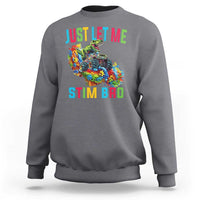 Autistic Dino Rex Driving Monster Truck Sweatshirt Autism Is My Superpower
