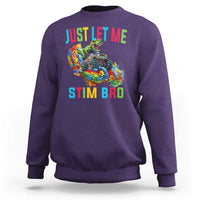Autistic Dino Rex Driving Monster Truck Sweatshirt Autism Is My Superpower