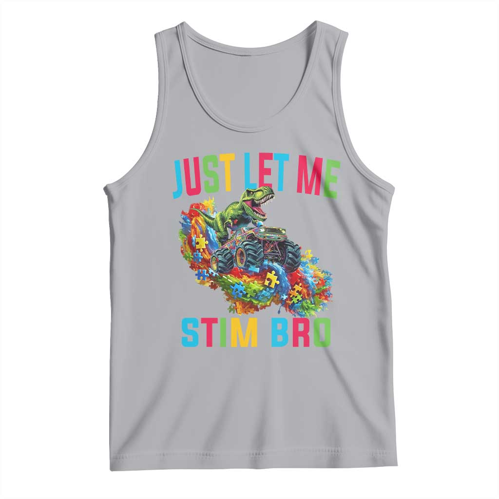 Autistic Dino Rex Driving Monster Truck Tank Top Autism Is My Superpower