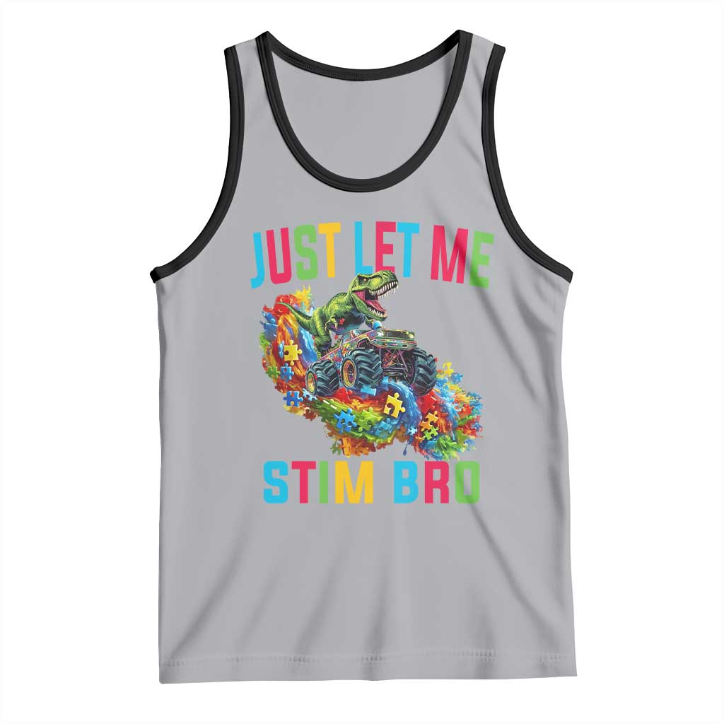 Autistic Dino Rex Driving Monster Truck Tank Top Autism Is My Superpower