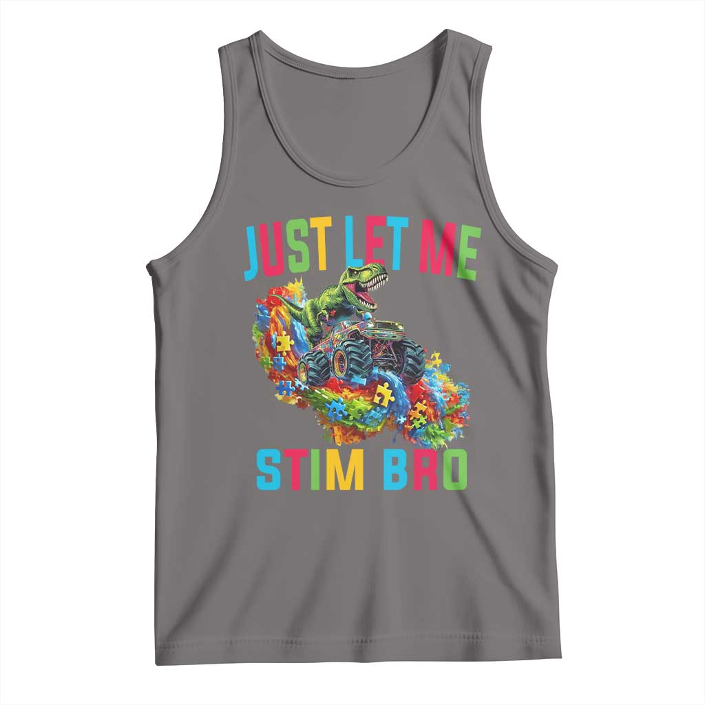 Autistic Dino Rex Driving Monster Truck Tank Top Autism Is My Superpower