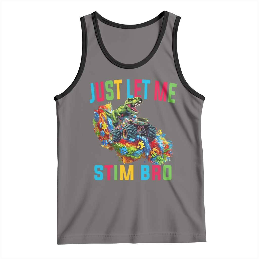 Autistic Dino Rex Driving Monster Truck Tank Top Autism Is My Superpower