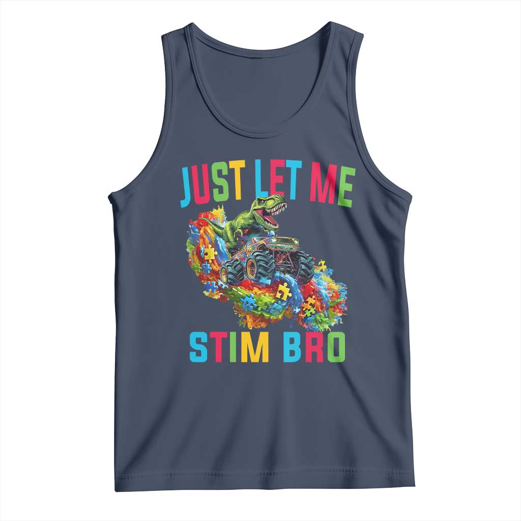 Autistic Dino Rex Driving Monster Truck Tank Top Autism Is My Superpower