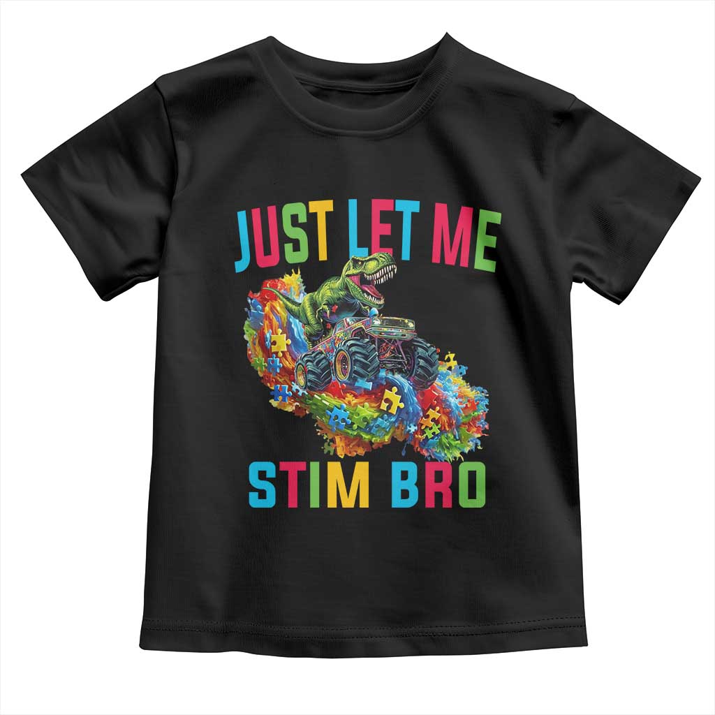 Autistic Dino Rex Driving Monster Truck Toddler T Shirt Autism Is My Superpower
