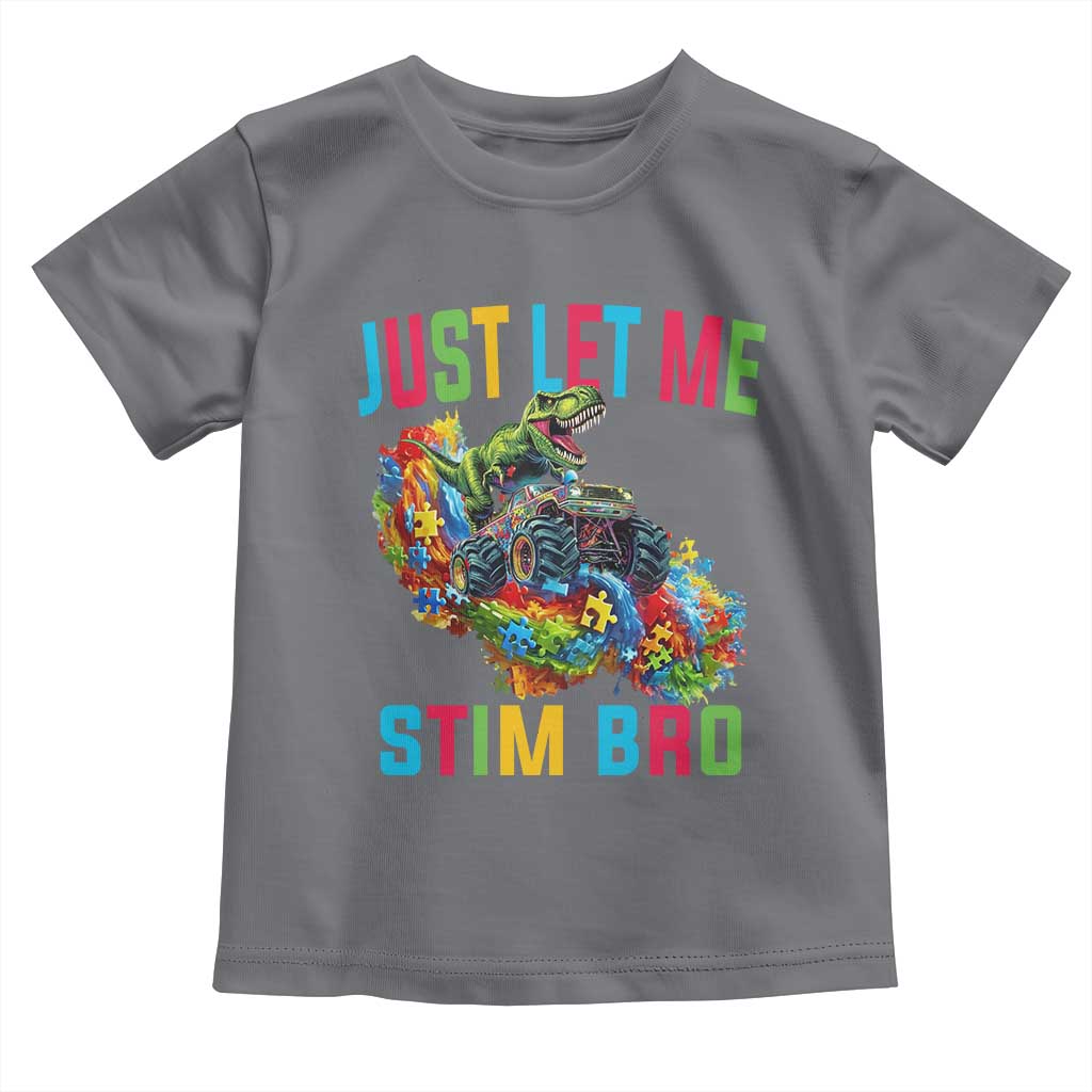 Autistic Dino Rex Driving Monster Truck Toddler T Shirt Autism Is My Superpower