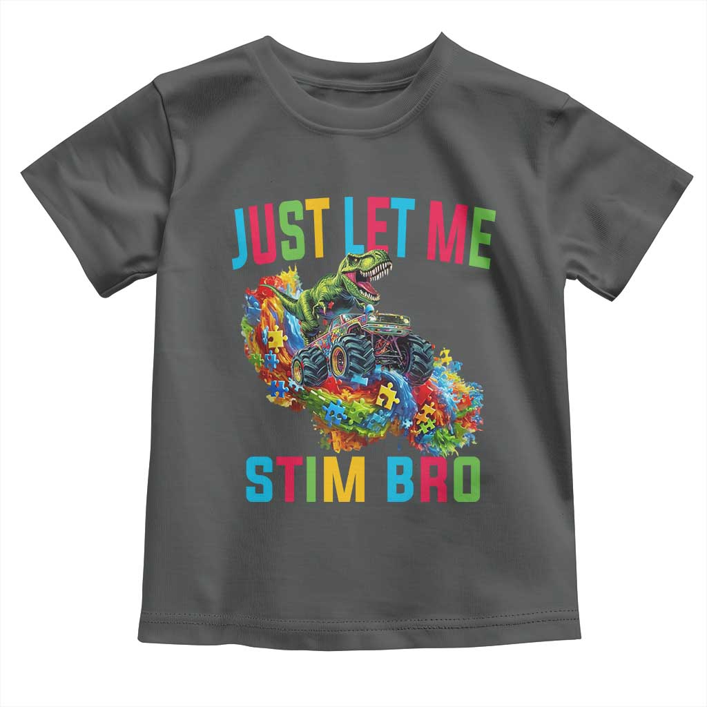 Autistic Dino Rex Driving Monster Truck Toddler T Shirt Autism Is My Superpower