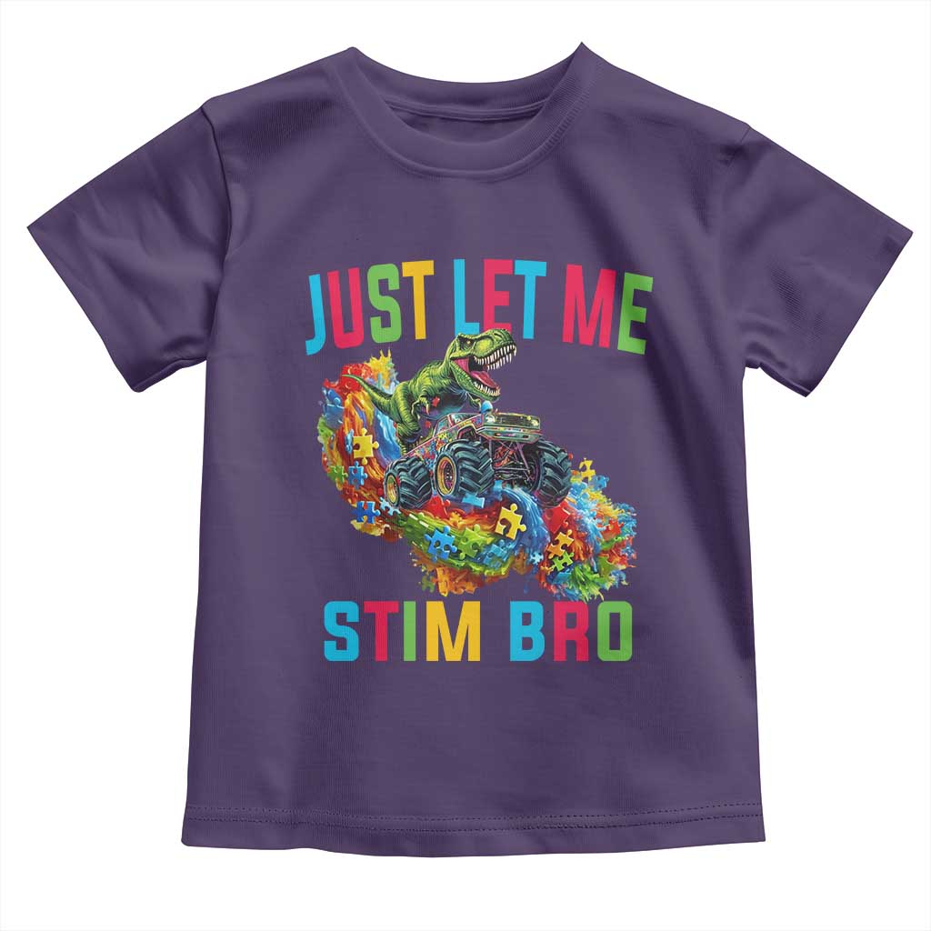 Autistic Dino Rex Driving Monster Truck Toddler T Shirt Autism Is My Superpower