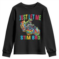 Autistic Dino Rex Driving Monster Truck Youth Sweatshirt Autism Is My Superpower