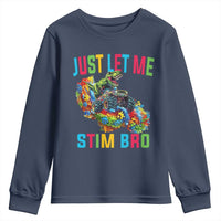 Autistic Dino Rex Driving Monster Truck Youth Sweatshirt Autism Is My Superpower