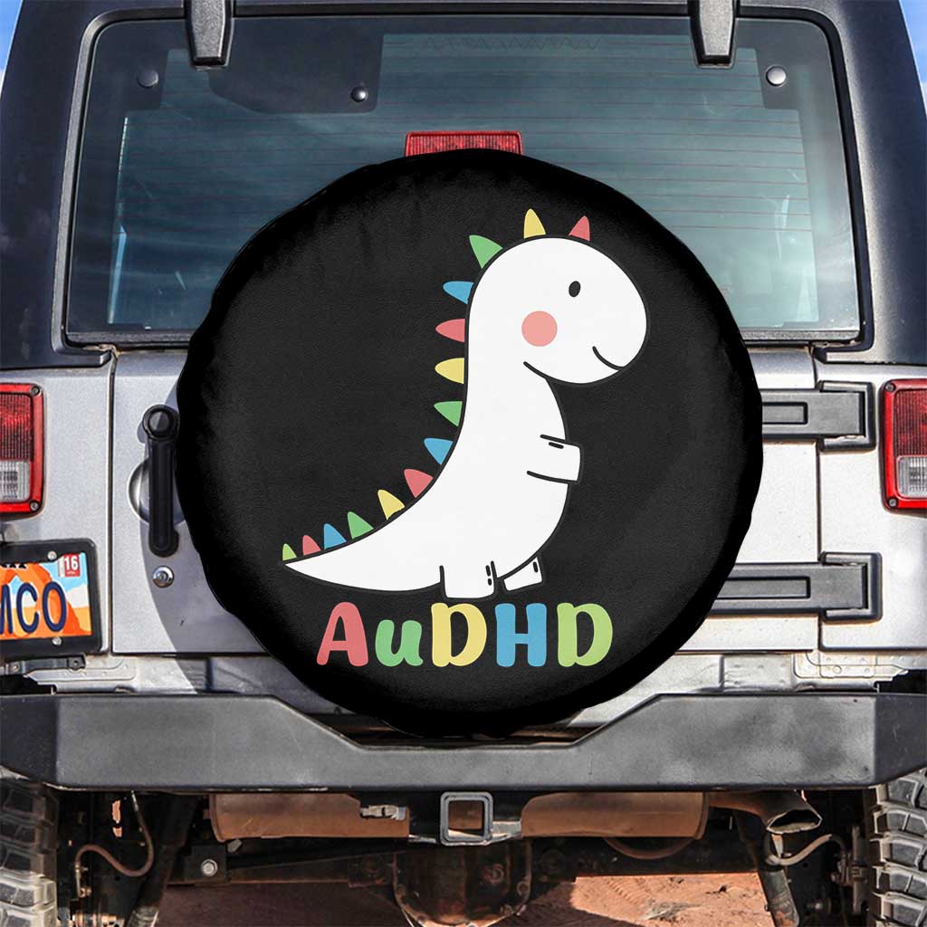 Cute Dinosaur AuDHD Spare Tire Cover ADHD Awareness