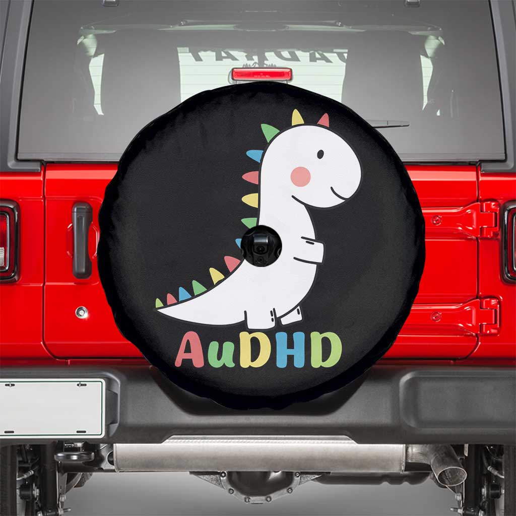Cute Dinosaur AuDHD Spare Tire Cover ADHD Awareness
