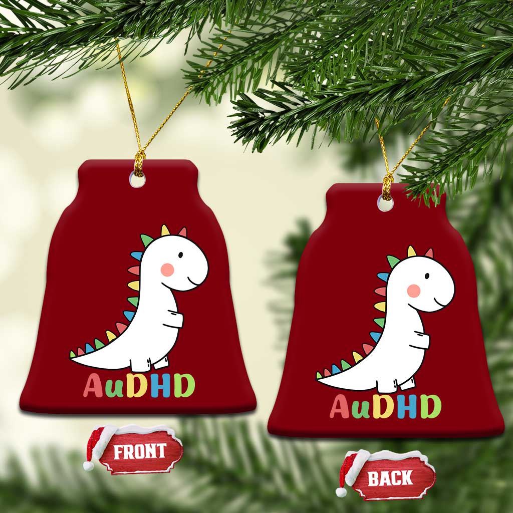 Cute Dinosaur AuDHD Ceramic Ornament ADHD Awareness - Wonder Print Shop