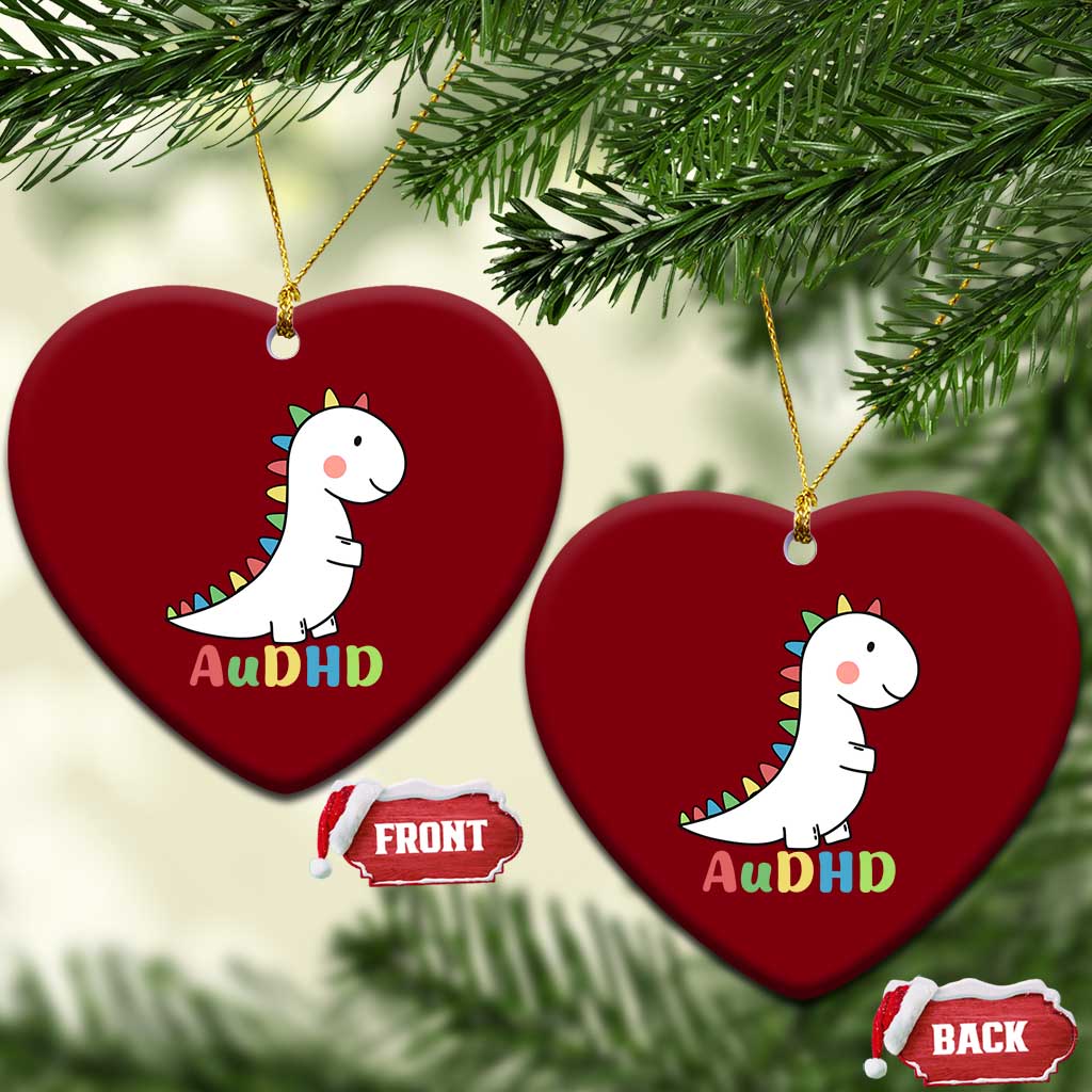 Cute Dinosaur AuDHD Ceramic Ornament ADHD Awareness - Wonder Print Shop