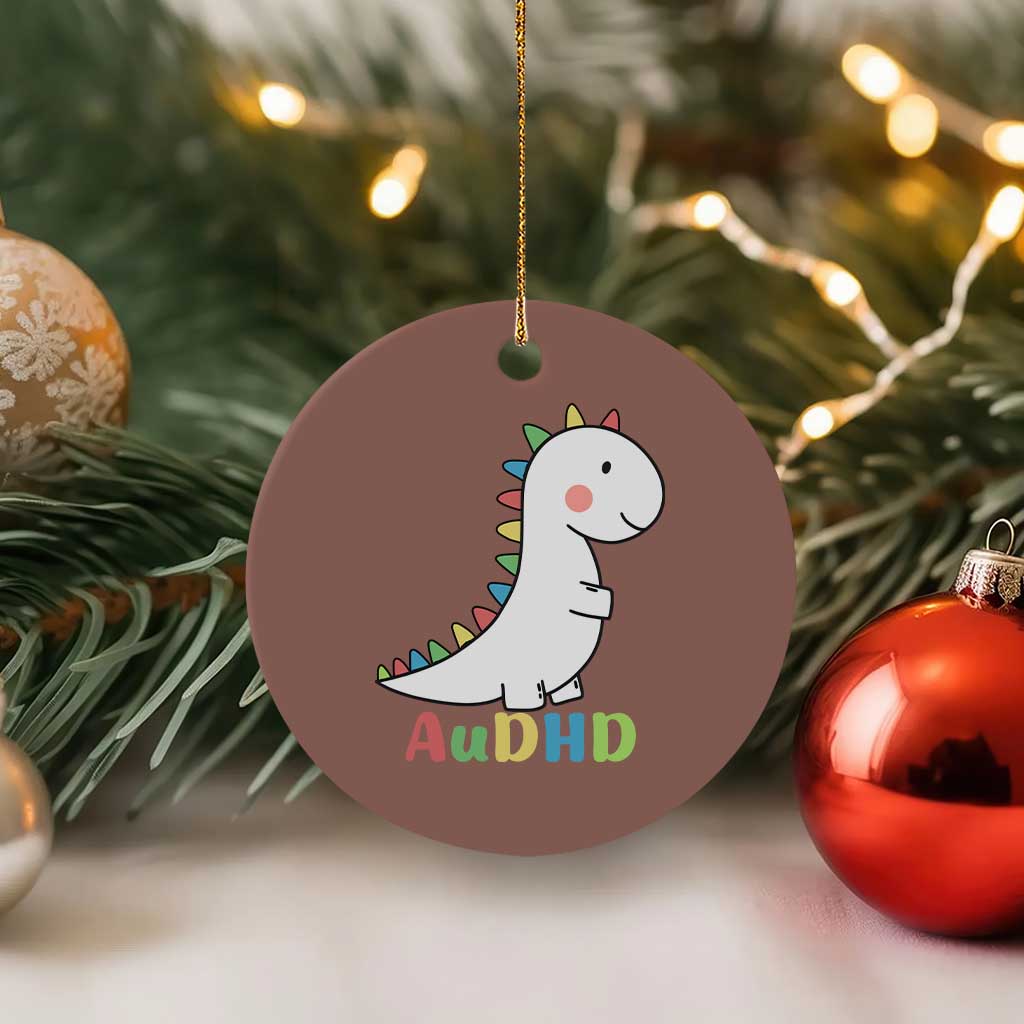 Cute Dinosaur AuDHD Ceramic Ornament ADHD Awareness - Wonder Print Shop