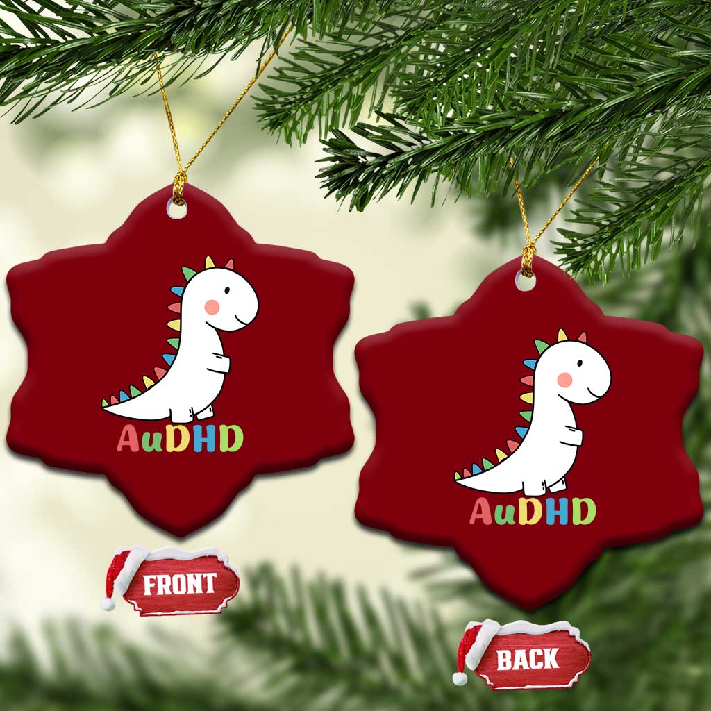 Cute Dinosaur AuDHD Ceramic Ornament ADHD Awareness - Wonder Print Shop