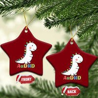 Cute Dinosaur AuDHD Ceramic Ornament ADHD Awareness - Wonder Print Shop
