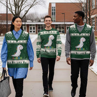 Cute Dinosaur AuDHD V-Neck Knit Sweater Vest ADHD Awareness - Wonder Print Shop