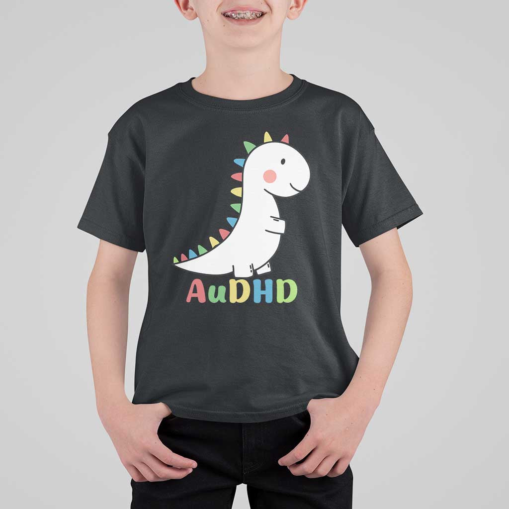Cute Dinosaur AuDHD T Shirt For Kid ADHD Awareness