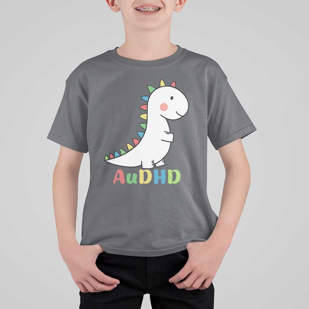 Cute Dinosaur AuDHD T Shirt For Kid ADHD Awareness