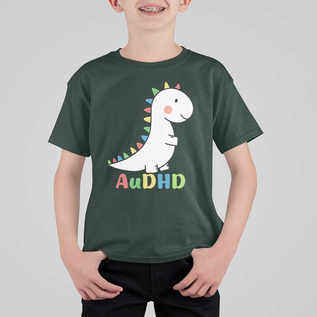 Cute Dinosaur AuDHD T Shirt For Kid ADHD Awareness