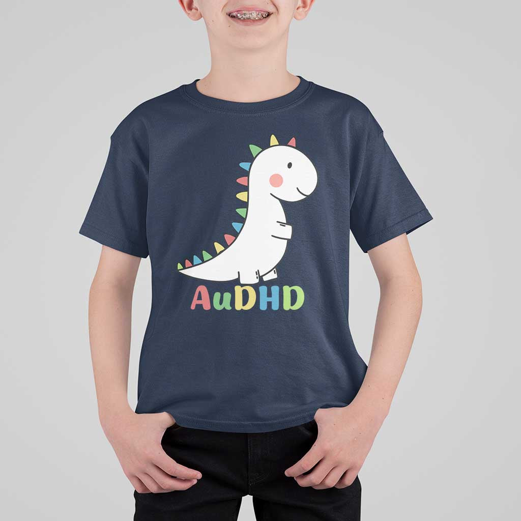 Cute Dinosaur AuDHD T Shirt For Kid ADHD Awareness