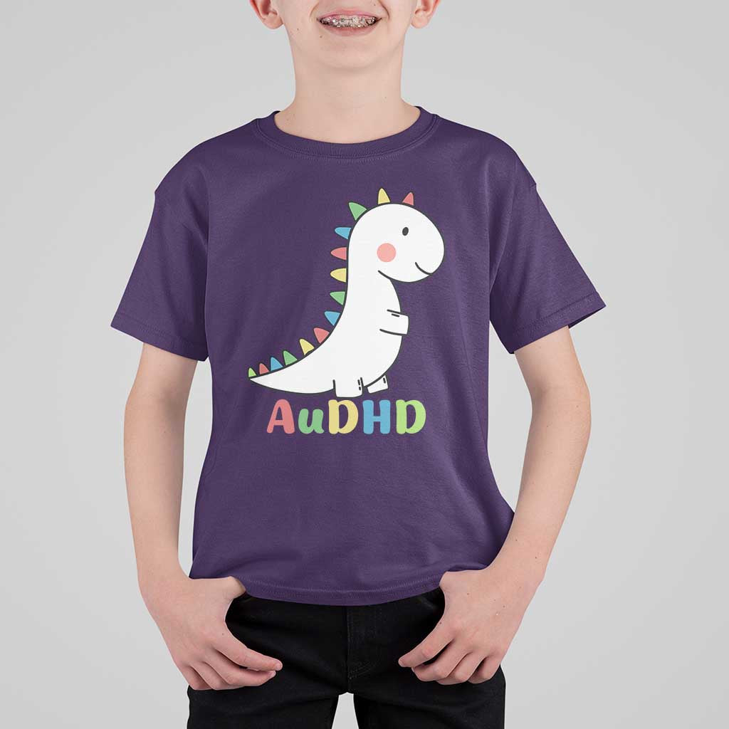 Cute Dinosaur AuDHD T Shirt For Kid ADHD Awareness