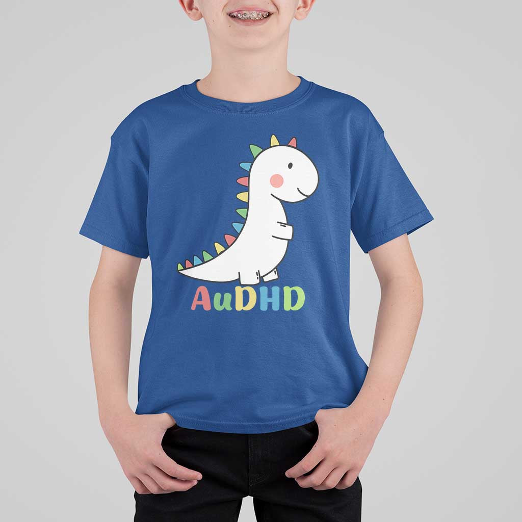 Cute Dinosaur AuDHD T Shirt For Kid ADHD Awareness