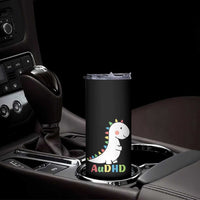 Cute Dinosaur AuDHD Skinny Tumbler ADHD Awareness