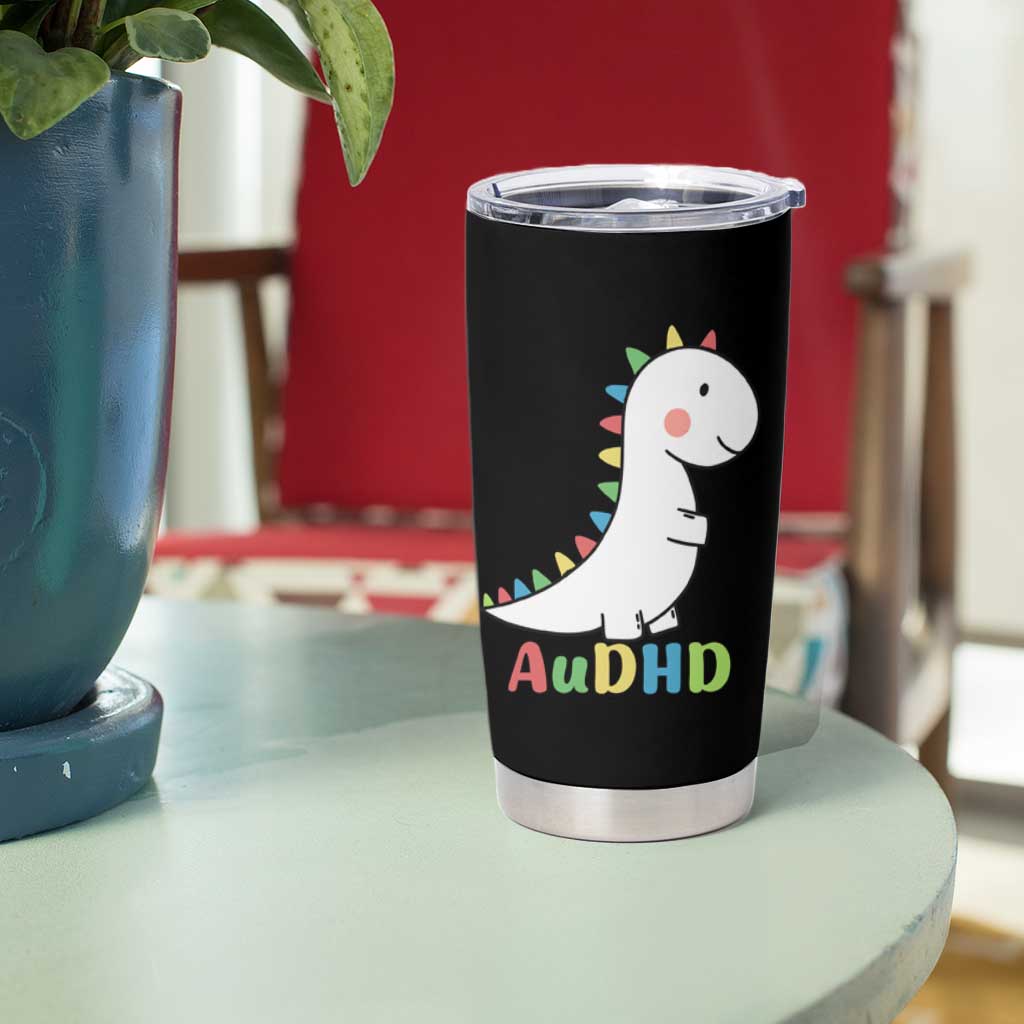 Cute Dinosaur AuDHD Tumbler Cup ADHD Awareness