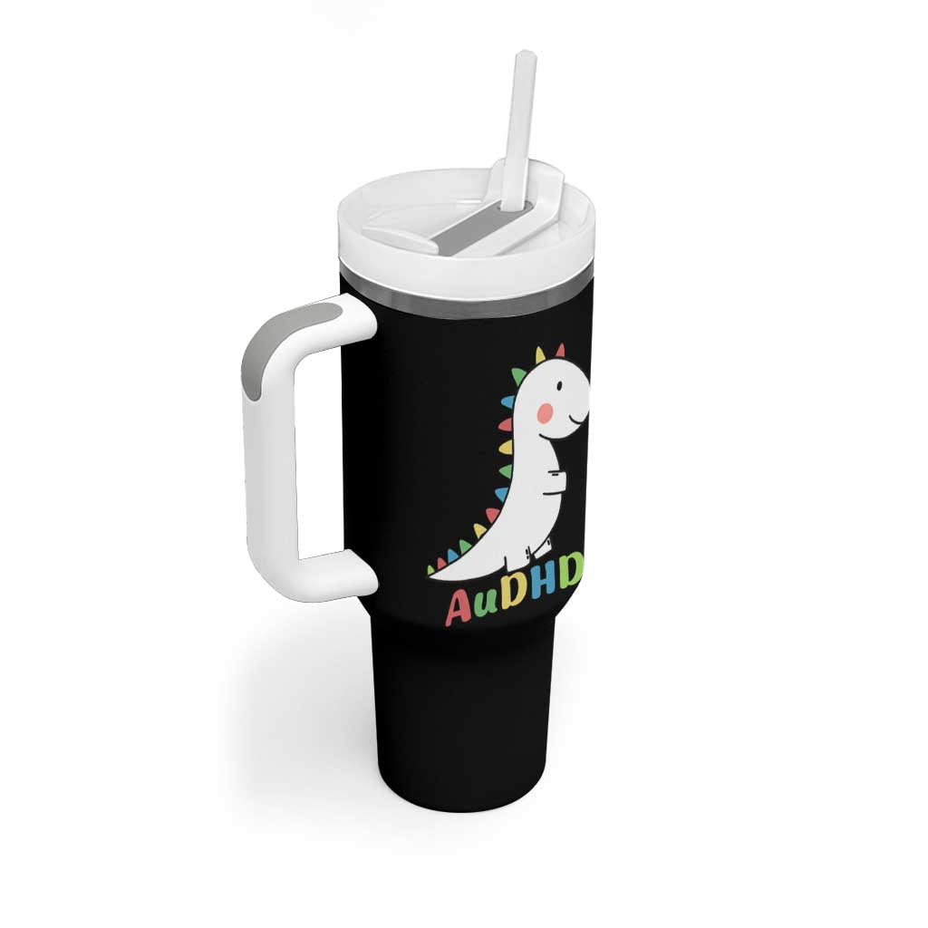 Cute Dinosaur AuDHD Tumbler With Handle ADHD Awareness
