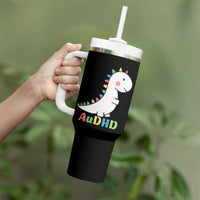 Cute Dinosaur AuDHD Tumbler With Handle ADHD Awareness