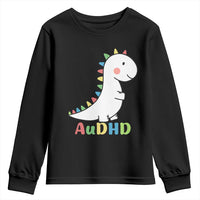 Cute Dinosaur AuDHD Youth Sweatshirt ADHD Awareness