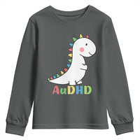 Cute Dinosaur AuDHD Youth Sweatshirt ADHD Awareness