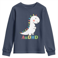 Cute Dinosaur AuDHD Youth Sweatshirt ADHD Awareness