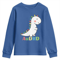 Cute Dinosaur AuDHD Youth Sweatshirt ADHD Awareness