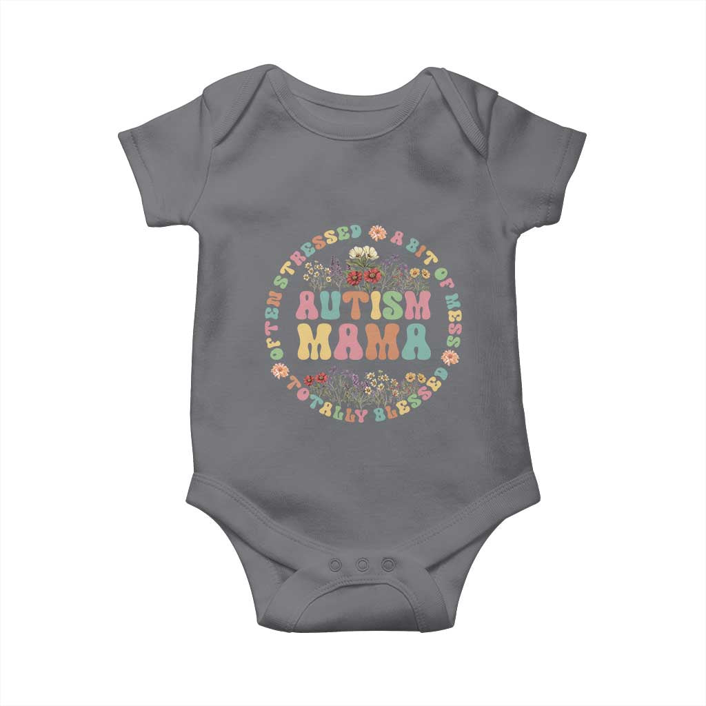 Autism Mama Baby Onesie Totally Blessed Often Stressed A Bit Of A Mess