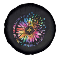 Be Kind Autism Awareness Spare Tire Cover Kindness Sunflower Tie Dye Puzzle